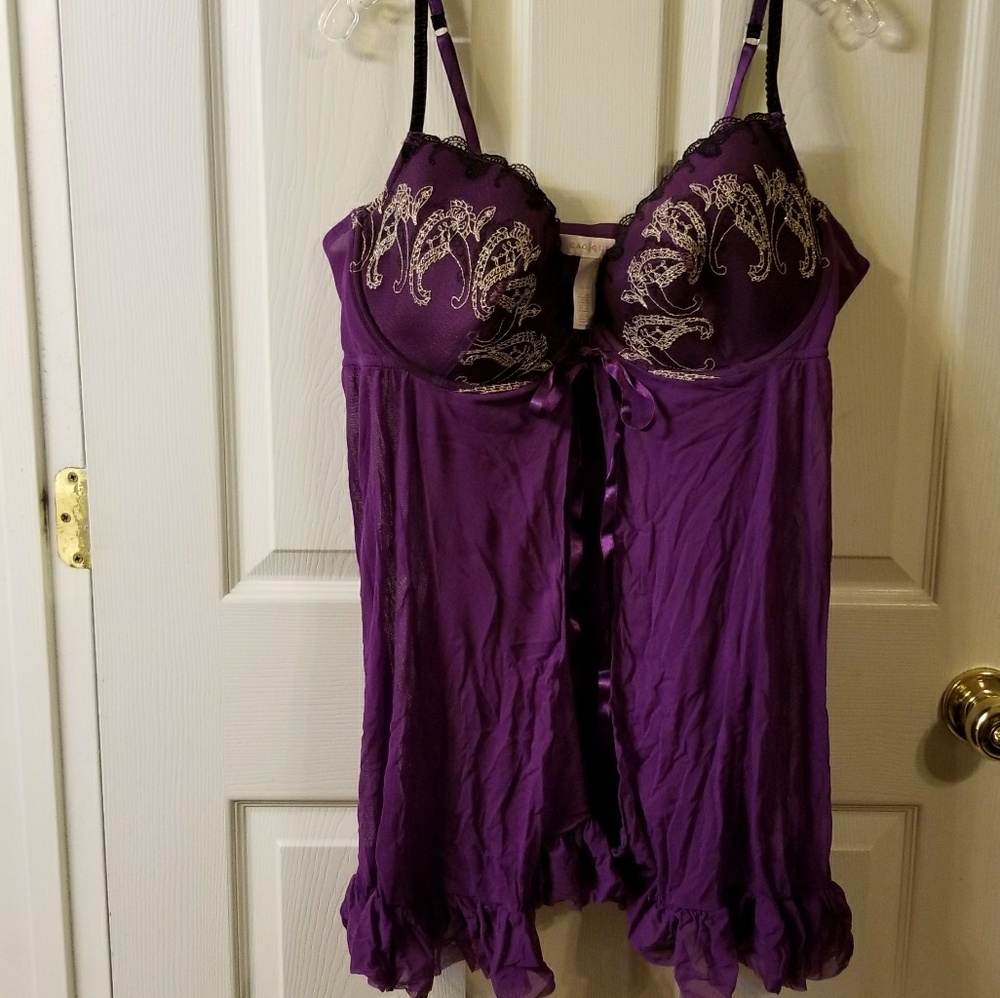 Cacique Mesh Babydoll- Purple